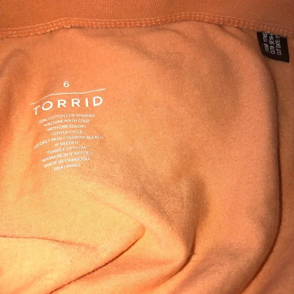 Torrid 2 prs White & Peach Leggings wms plus sz 6x(30) - Picture 9 of 12